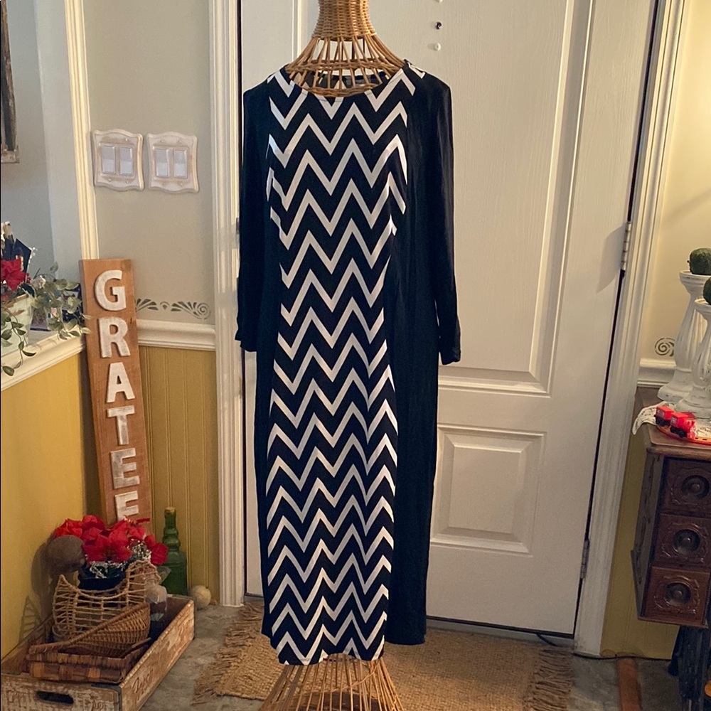 Black and White Chevron Dress
